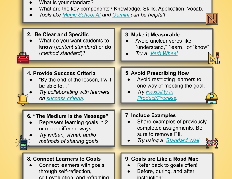 10 Tips for Building Better Learning Goals