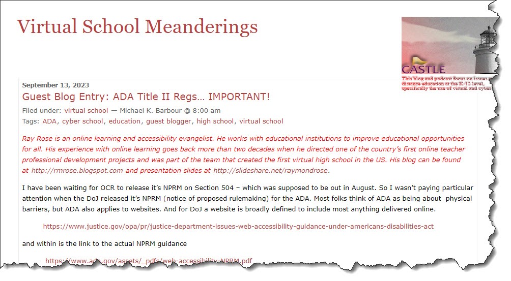 ADA Title II Regs... IMPORTANT!