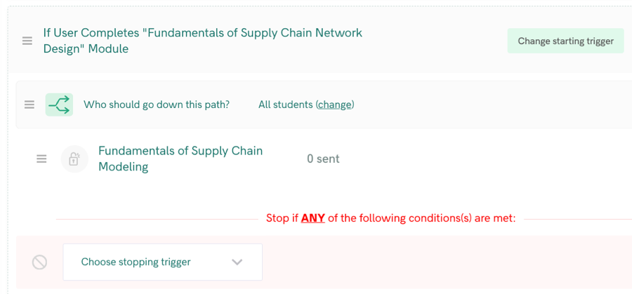 Unlocking module when previous module is completed