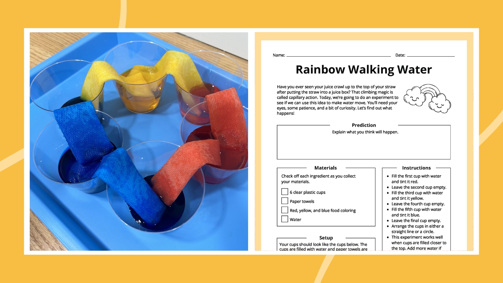 Rainbow Walking Water Experiment Rainbow Walking Water Experiment