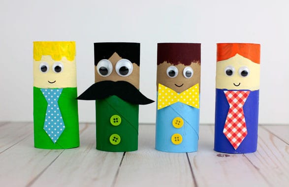 Paper Roll Father’s Day Paper roll figurines decorated like dad