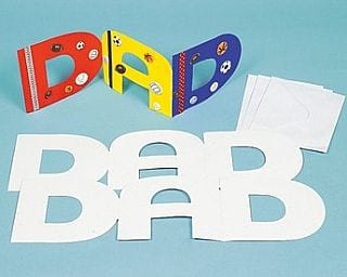 Dad Card A foldable card spells out DAD as an example of father's day gifts for kids