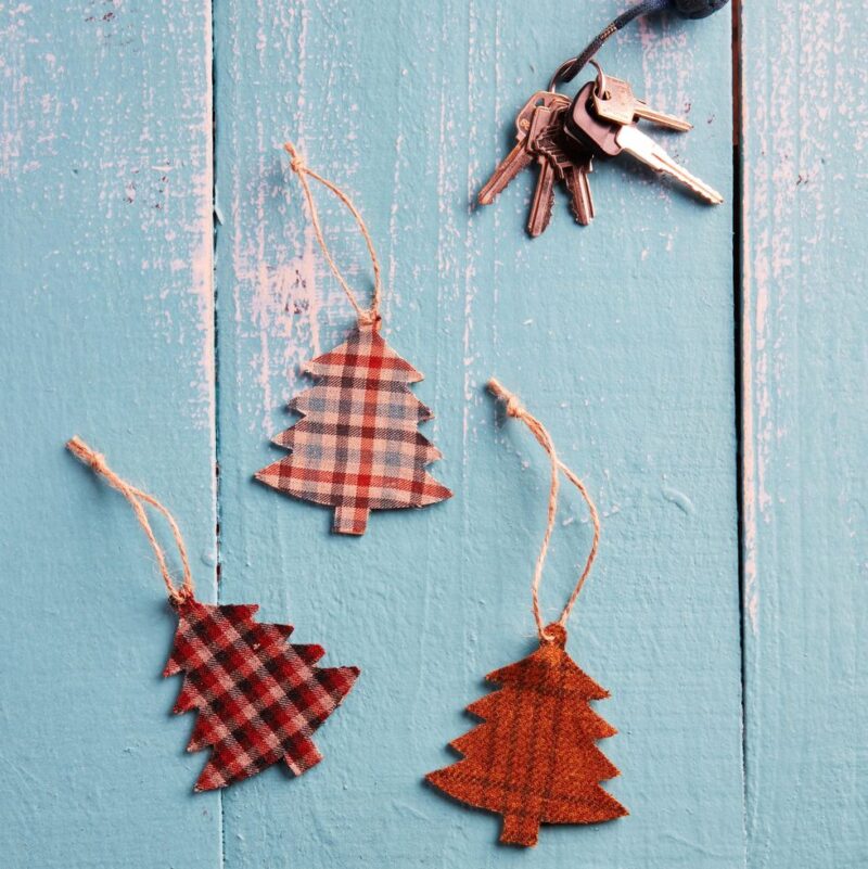 DIY Air Fresheners Several tree-shaped air fresheners made from plaid fabric