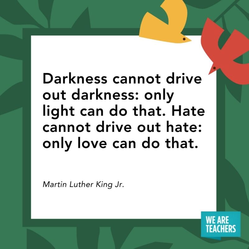 Darkness cannot drive out darkness: only light can do that. Hate cannot drive out hate: only love can do that.- Juneteenth quotes
