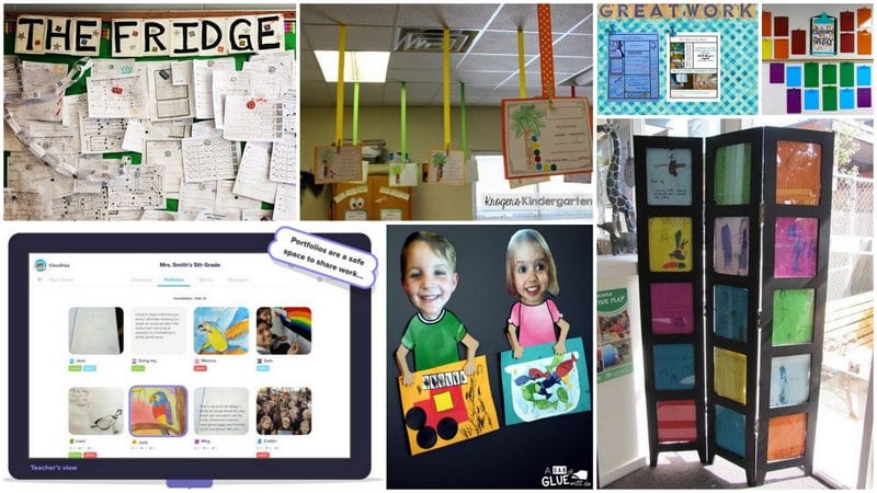 18 Ways to Display Student Work in Classrooms Display Student Work on ceilings, the computer, and walls.
