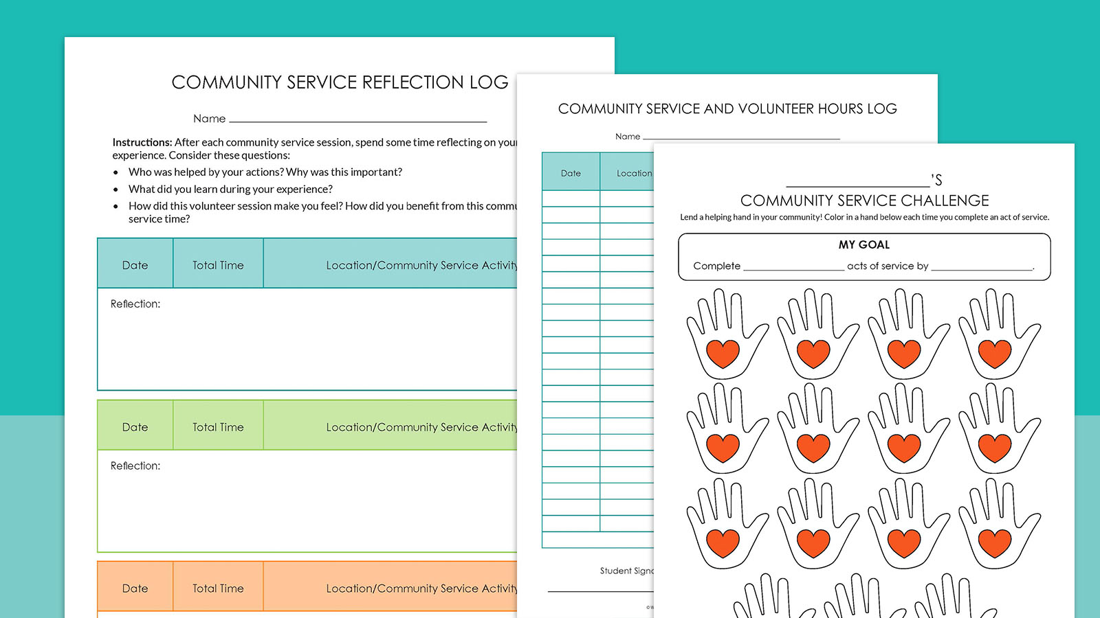 Community Service Logs feature Community Service Logs feature