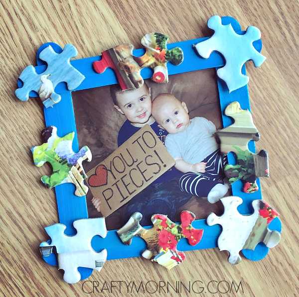 Love You to Pieces Photo frame with puzzle pieces