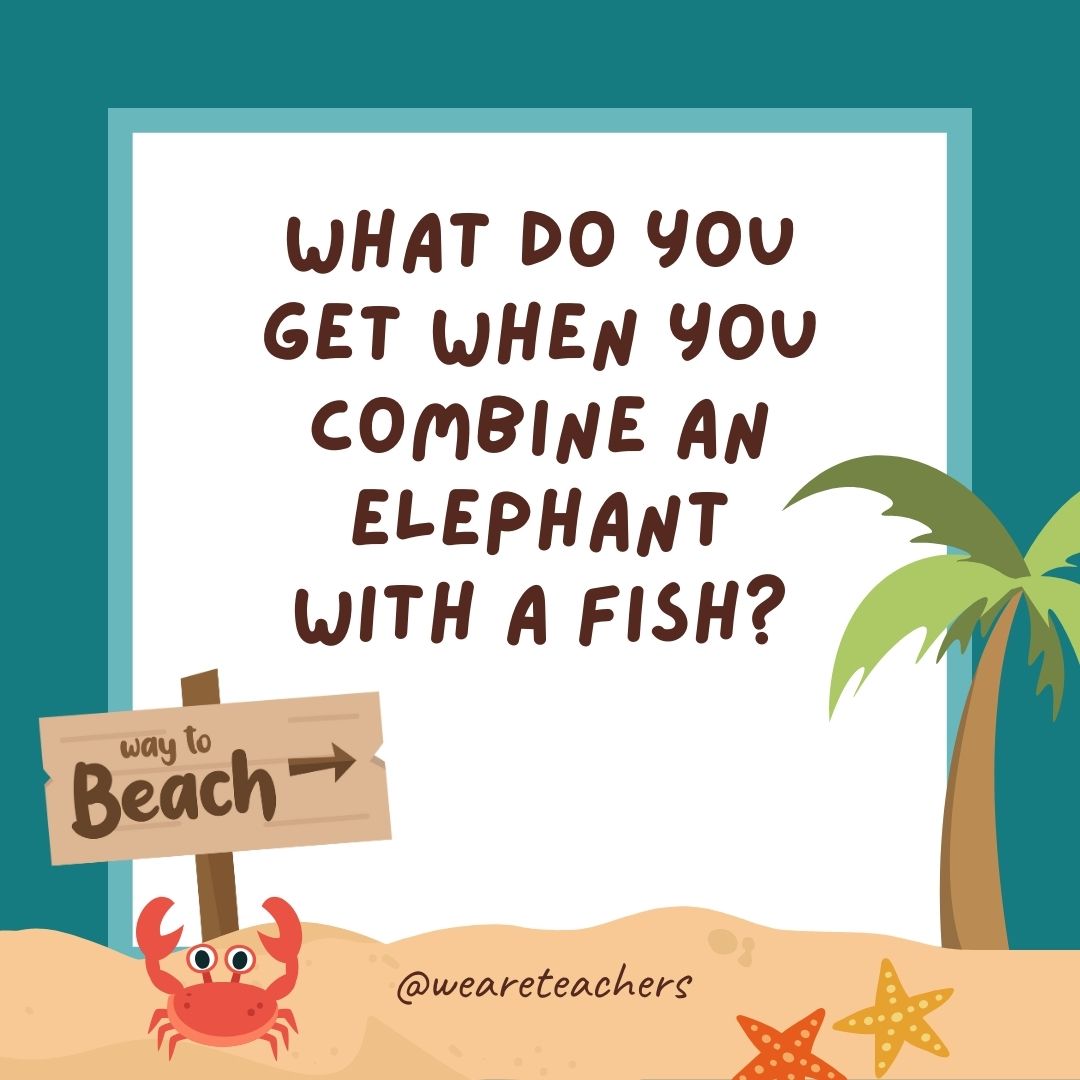 Funny Summer Jokes for Kids:What do you get when you combine an elephant with a fish? Swimming trunks. Funny Summer Jokes for Kids:What do you get when you combine an elephant with a fish? Swimming trunks.