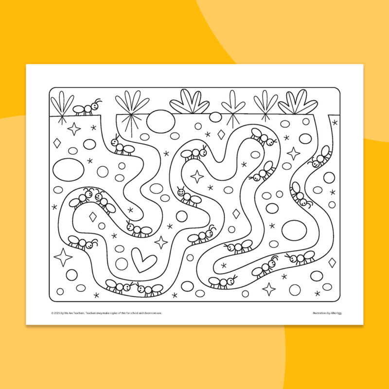 Bug & Insect Coloring Pages 2 (1) ants in an ant hill coloring page