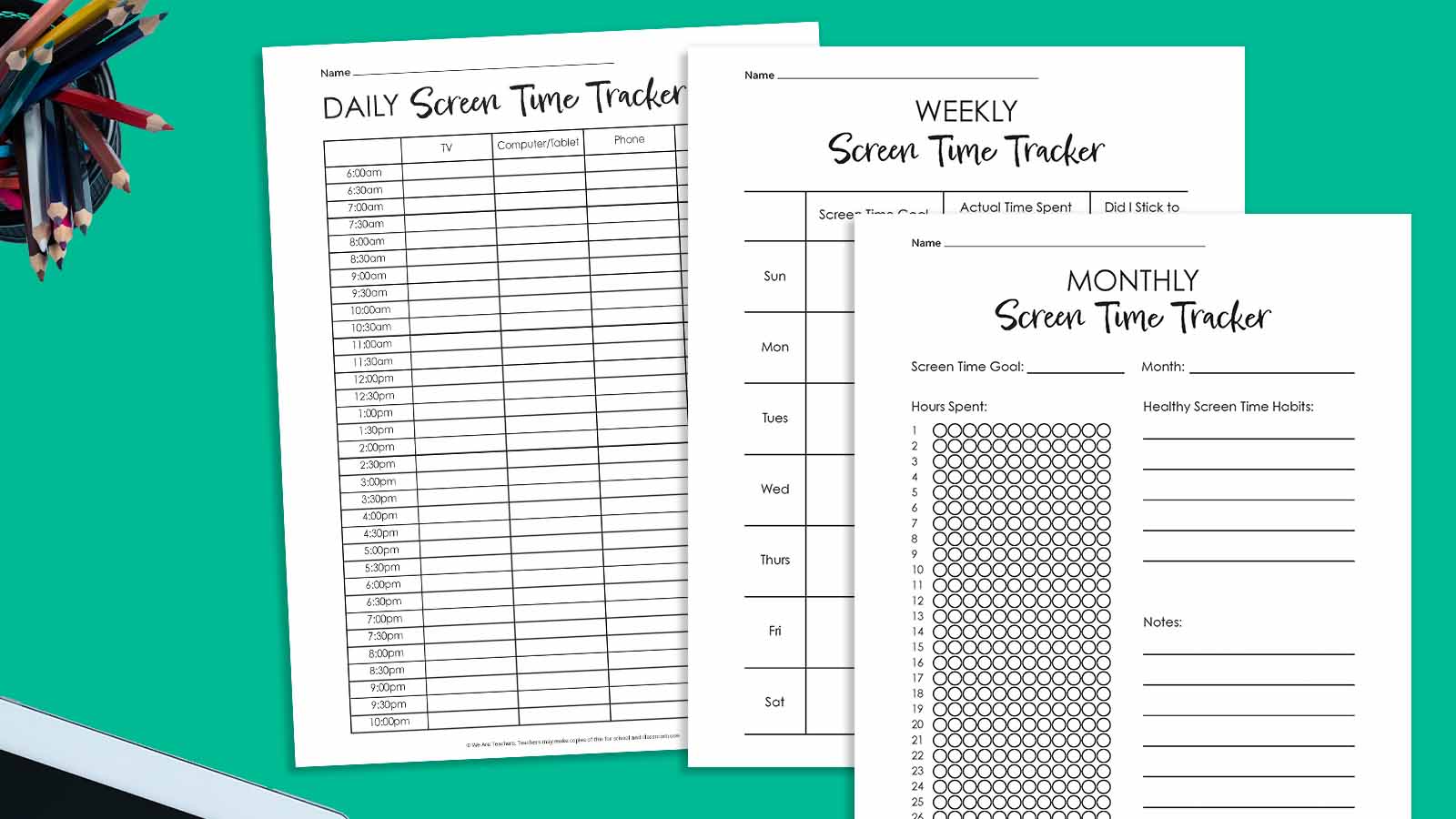 Screen Time Tracker Bundle Screen Time Tracker Bundle