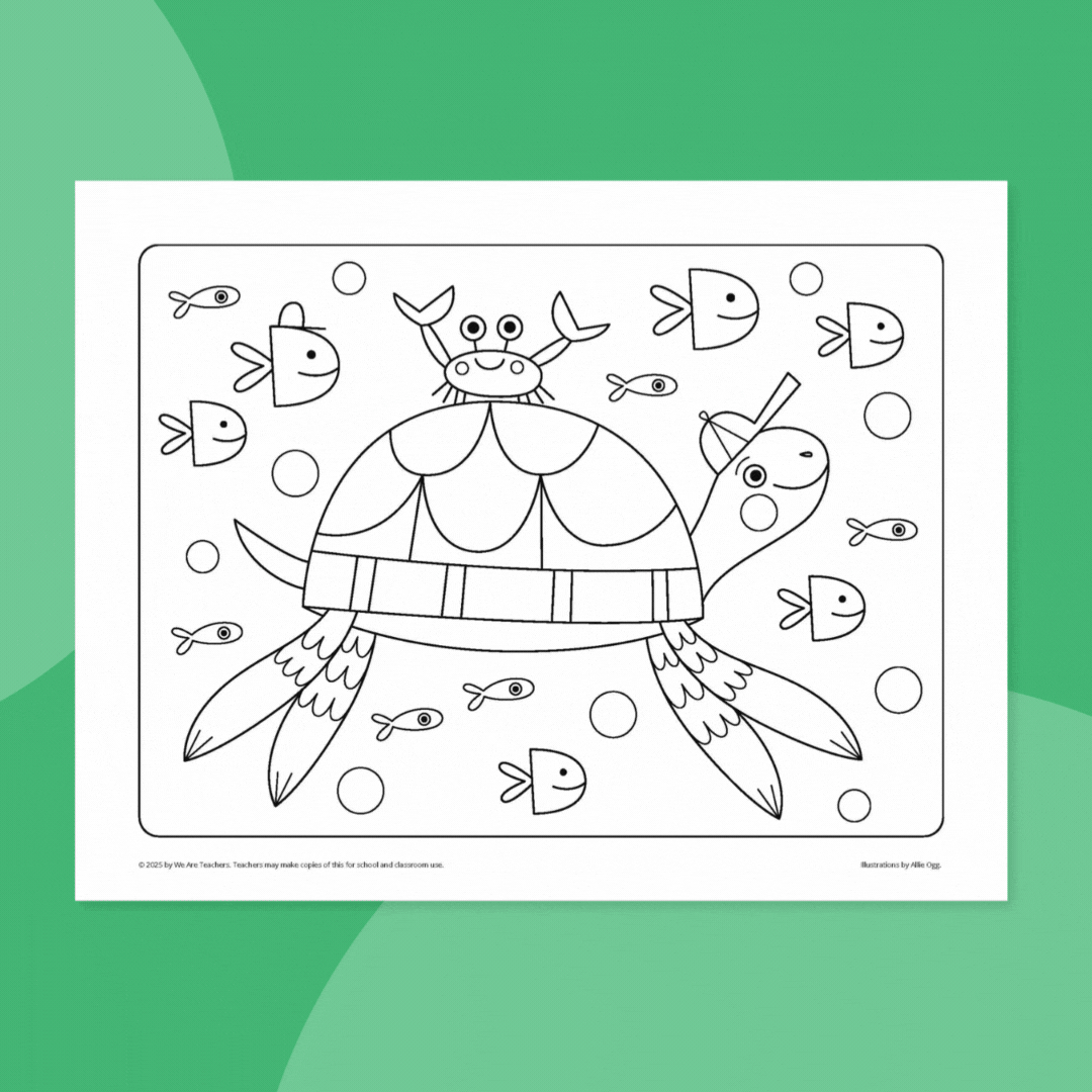 WeAreTeachers_Article_Turtle Coloring Pages sea turtle coloring pages
