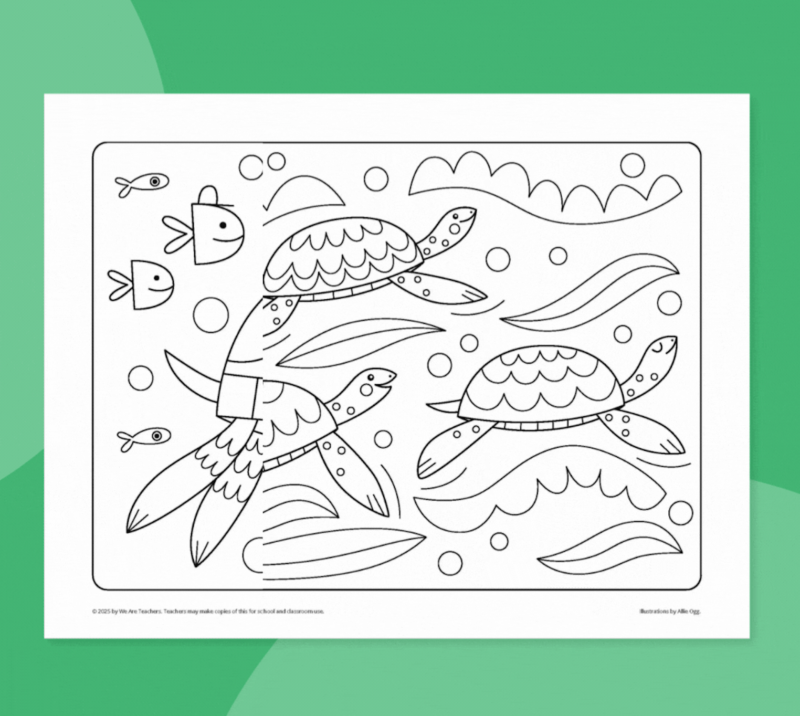 three sea turtles three sea turtles coloring page
