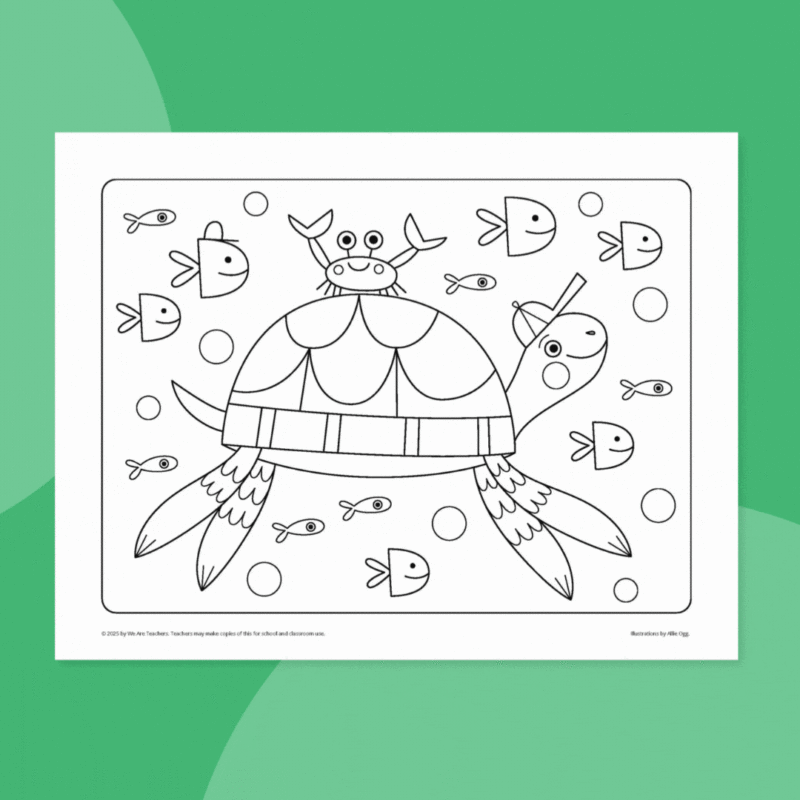 WeAreTeachers_Article_Turtle Coloring Pages sea turtle coloring pages