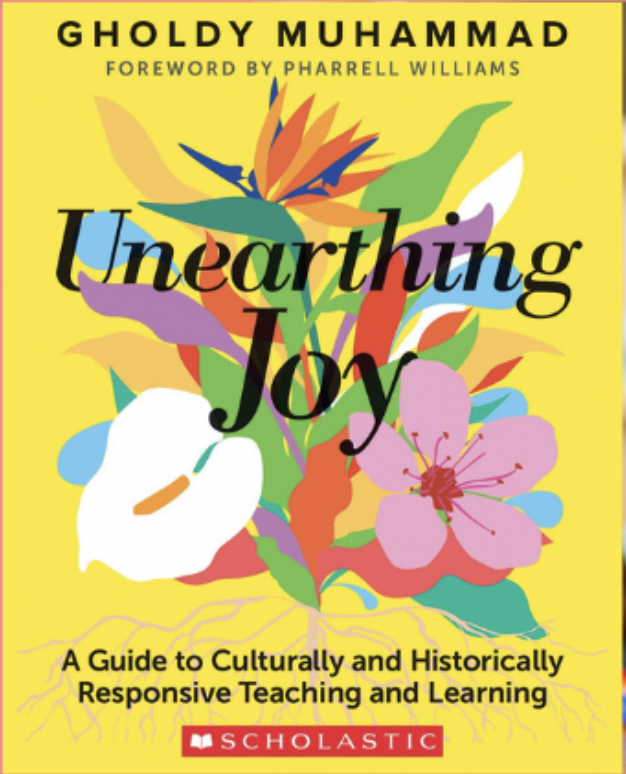 Cultivating Joy photo of the yellow book cover of unearthing joy