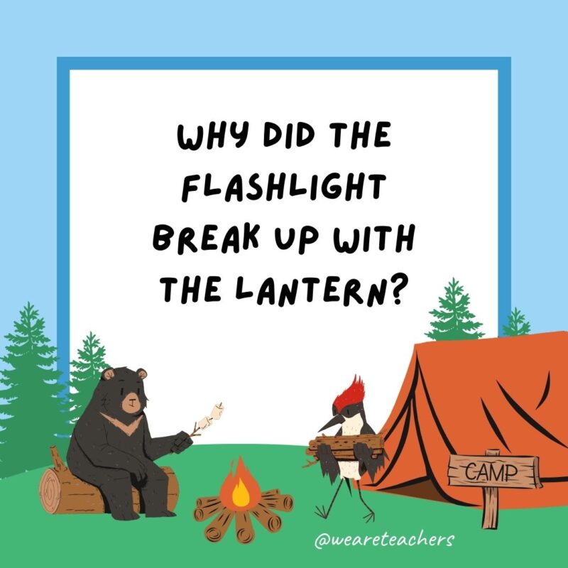 Why did the flashlight break up with the lantern? Why did the flashlight break up with the lantern?