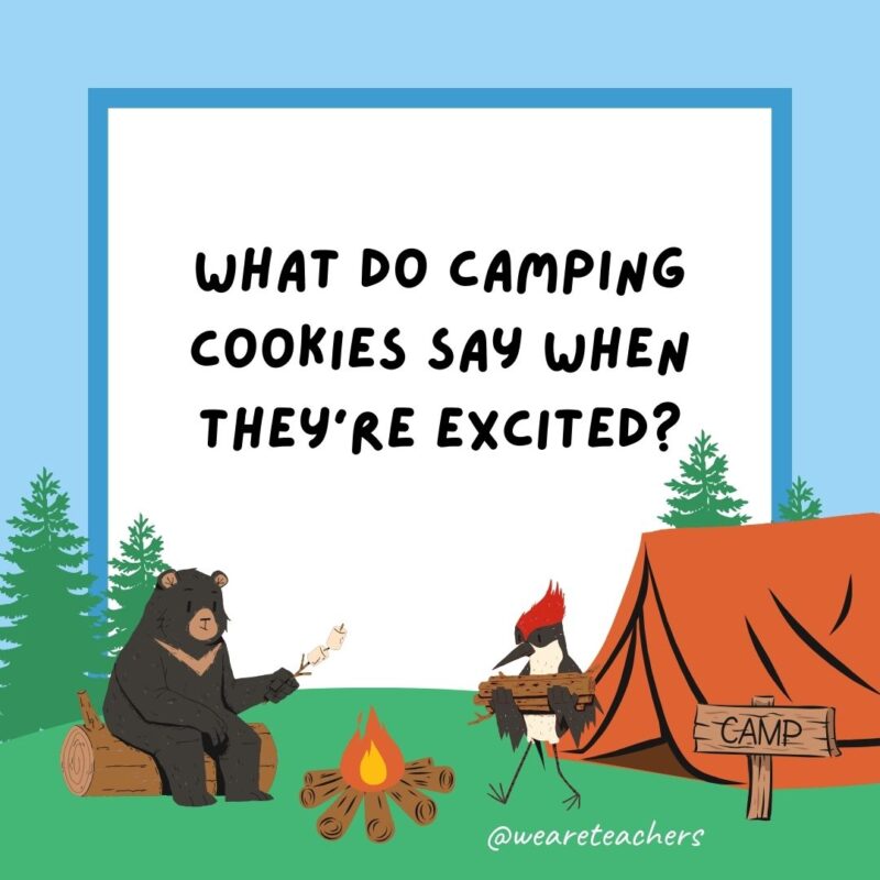 What do camping cookies say when they’re excited? What do camping cookies say when they’re excited?