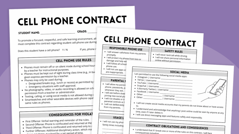 Cell Phone Contract Article Images Free Printable Cell Phone Contract for Teens (Home and School)