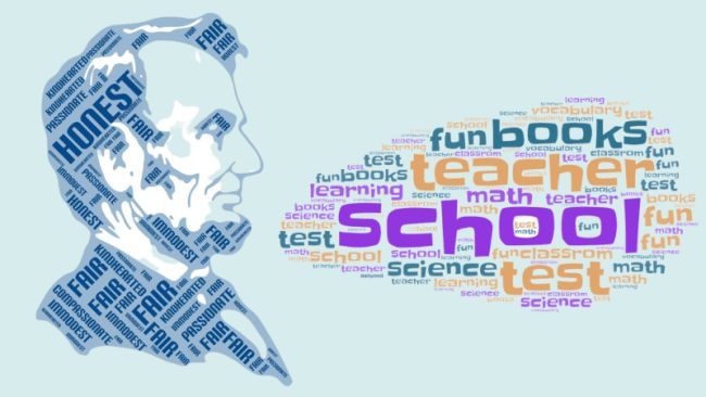 High School Icebreakers: Word Cloud Two word clouds, one in the shape of Abraham Lincoln