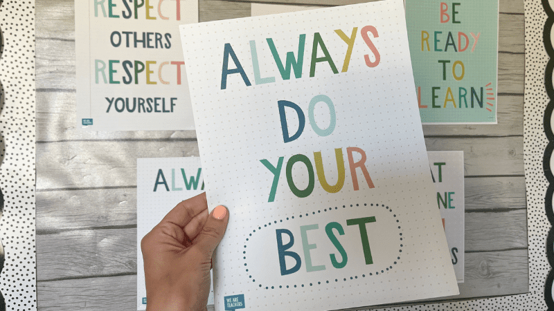 Printable classroom poster of classroom expectations reading Always Do Your Best