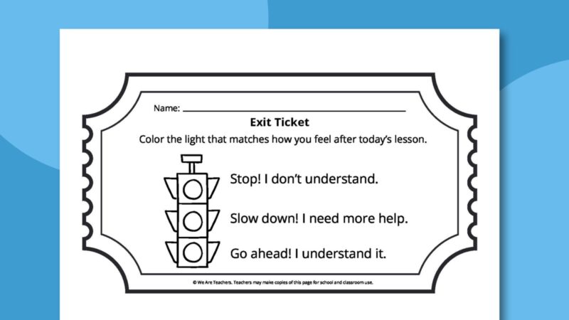 Traffic Light Exit Ticket as an example of exit tickets for the classroom