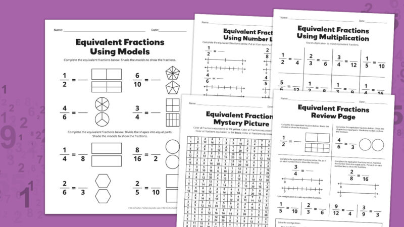 Free Equivalent Fractions Worksheets Flay lays of equivalent fractions worksheets