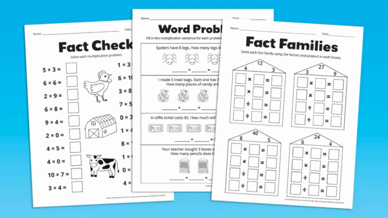multiplication printables  for. classroom procedures 
