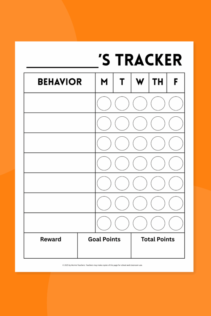 classroom management plan student tracker