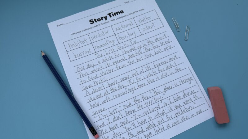 vocabulary activity story time