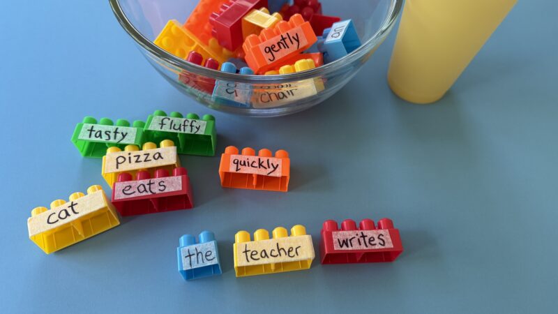 Sentences made of LEGO blocks