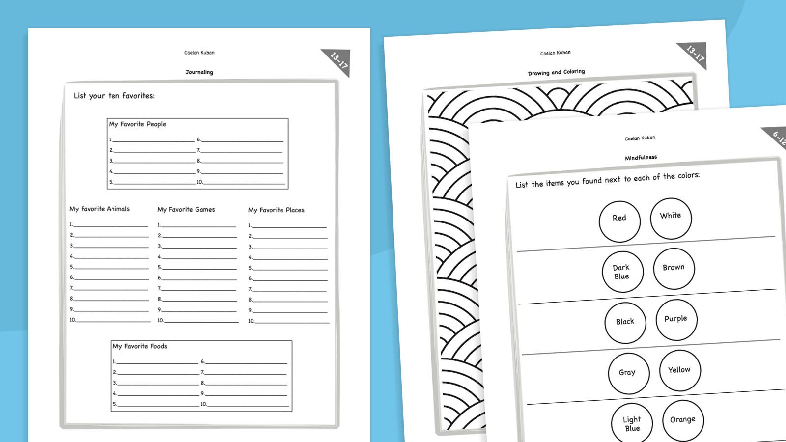 Mind-body exercises printable worksheets