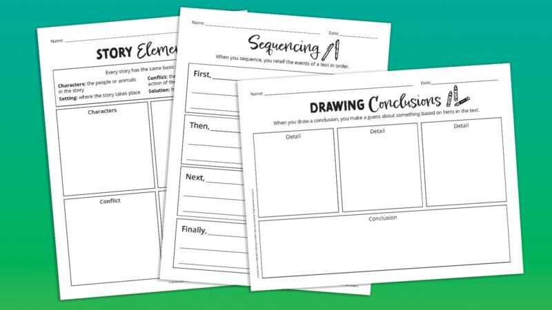 Get Our Free Reading Comprehension Strategies Bundle Flat lays of reading comprehension strategy templates