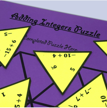 Screen Shot 2023-07-17 at 9.09.19 AM Adding integers puzzle for middle school students.