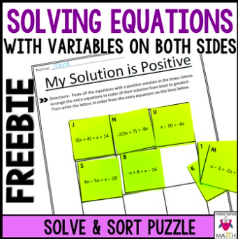 Screen Shot 2023-07-17 at 7.17.43 AM Multistep equation puzzles for middle school students.