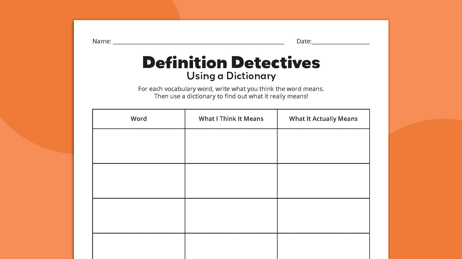 word detective worksheet for third grade reading comprehension activity