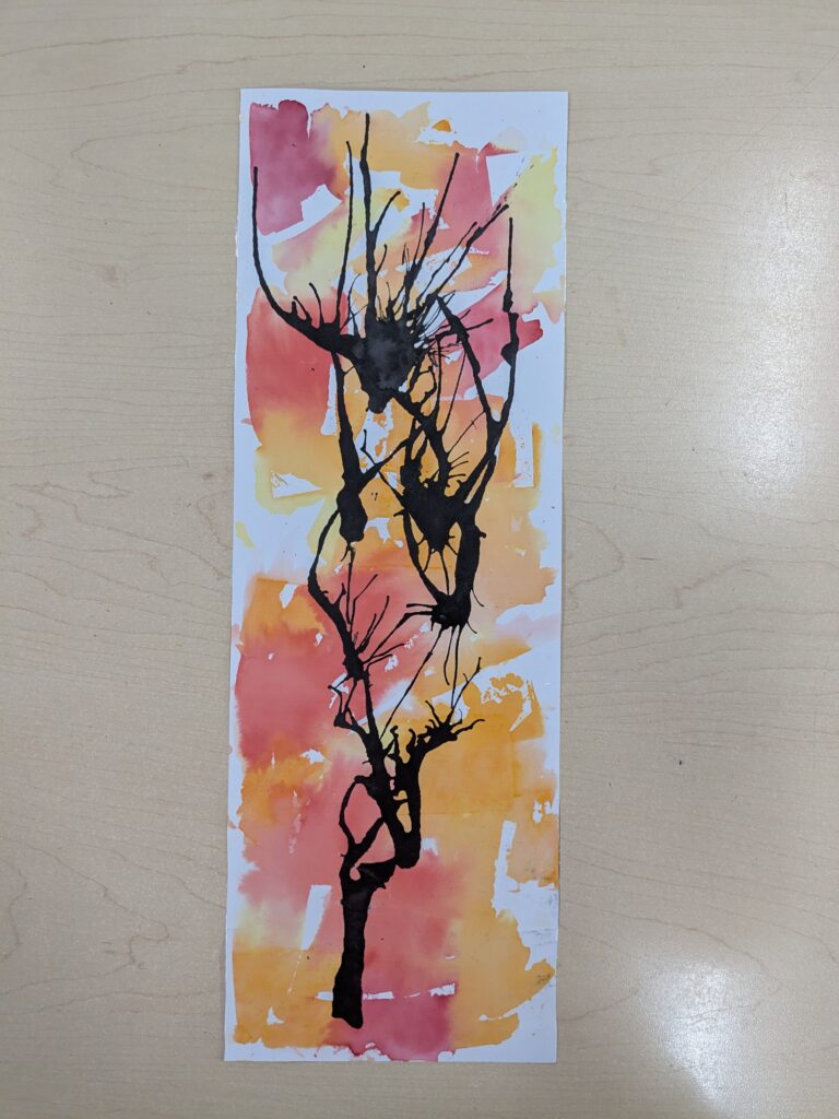 Fall art project example abstract fall tree 