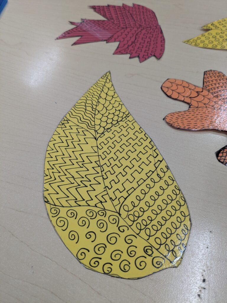 fall art project line leaf example