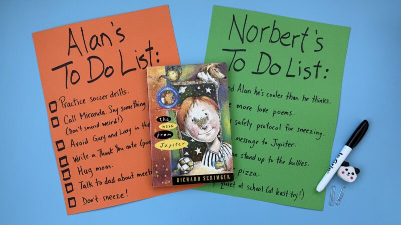 Orange and green pages with To-do lists written on them