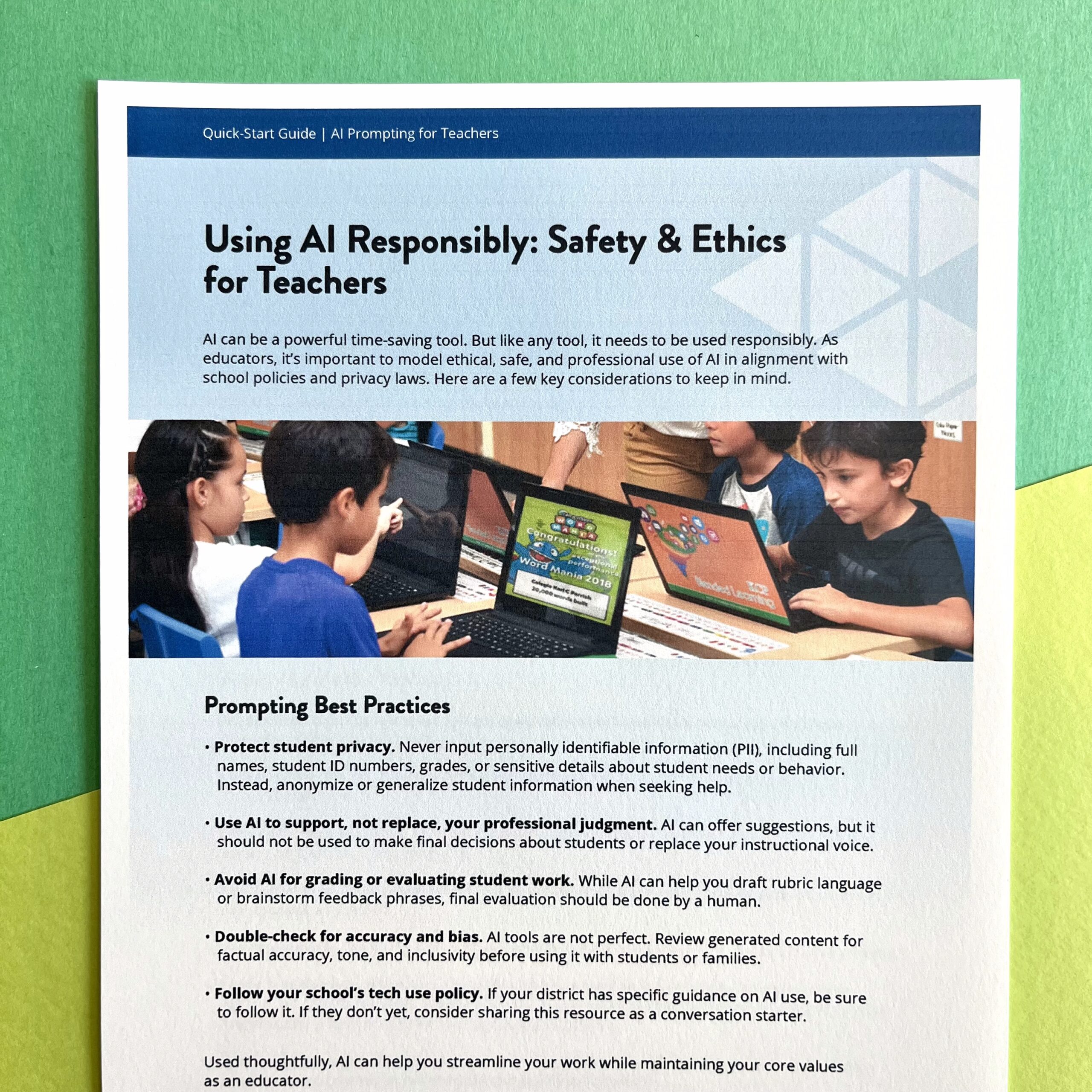 Image of a page from the AI Teacher's Guide
