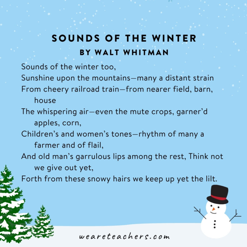 Winter Poems for Kids Sounds of the Winter a picture of the poem
