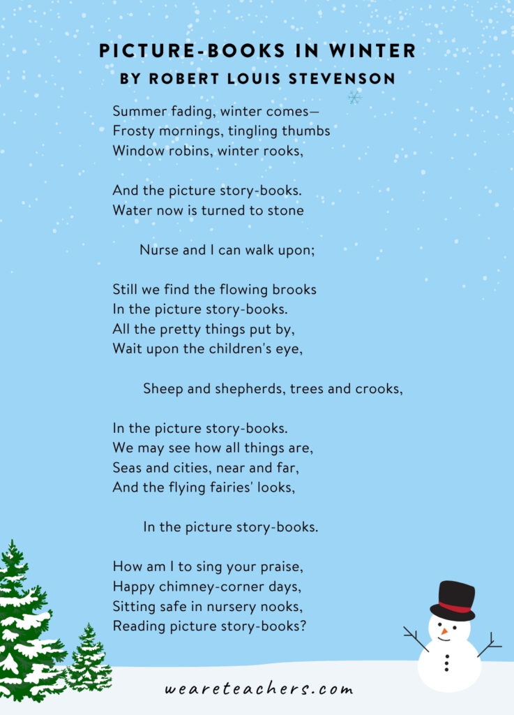 Winter Poems for Kids Picture-Books in Winter a picture of the poem