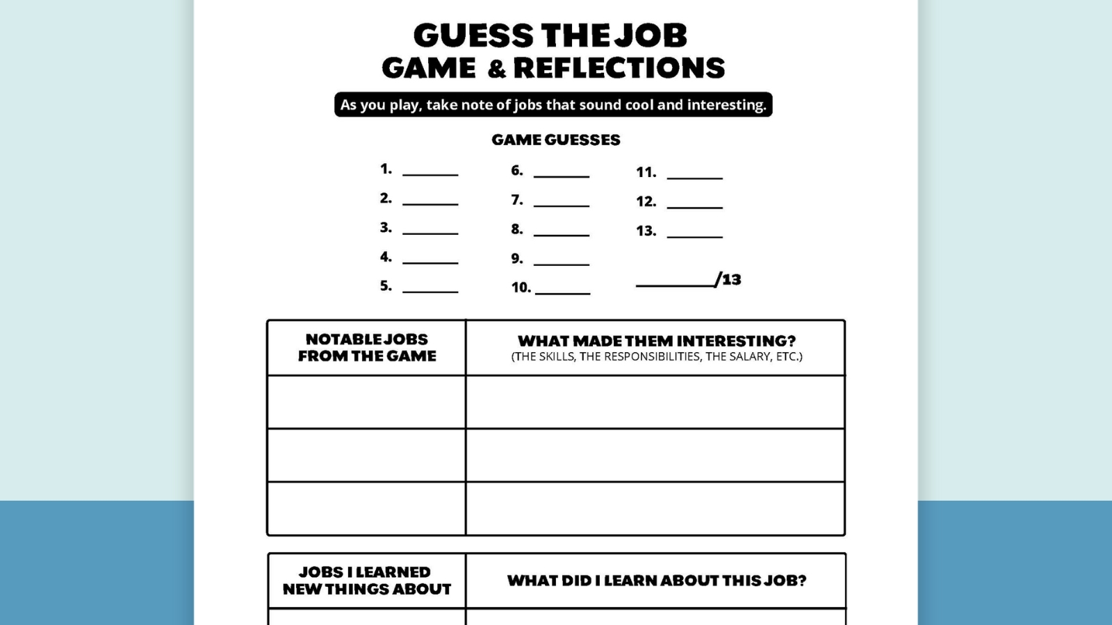 worksheet