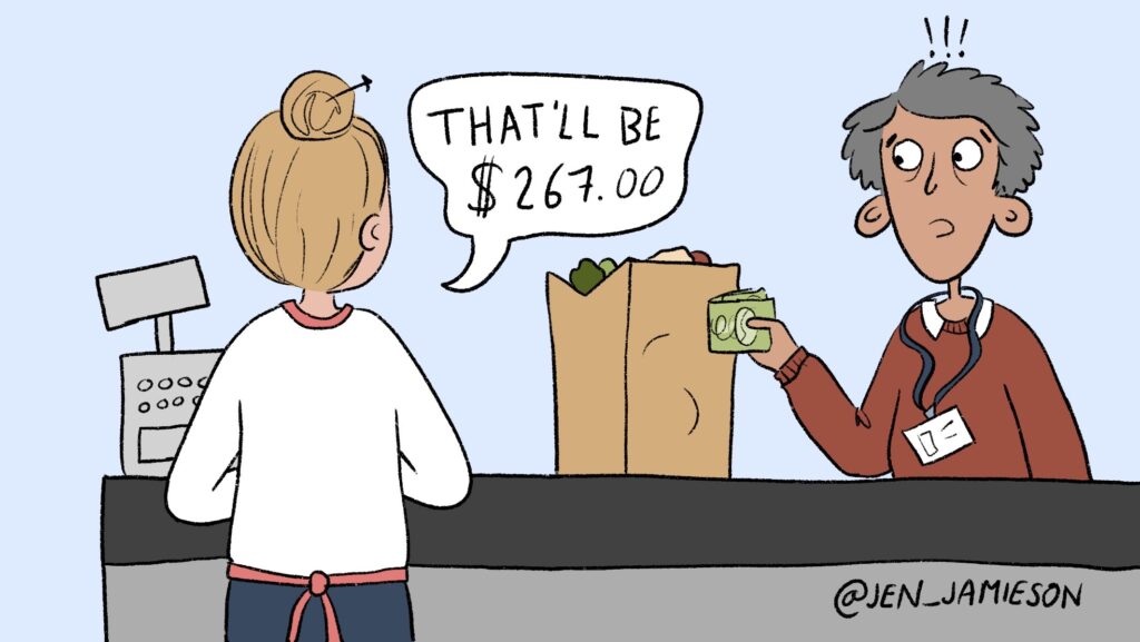 Illustration of teacher who can't afford to keep teaching