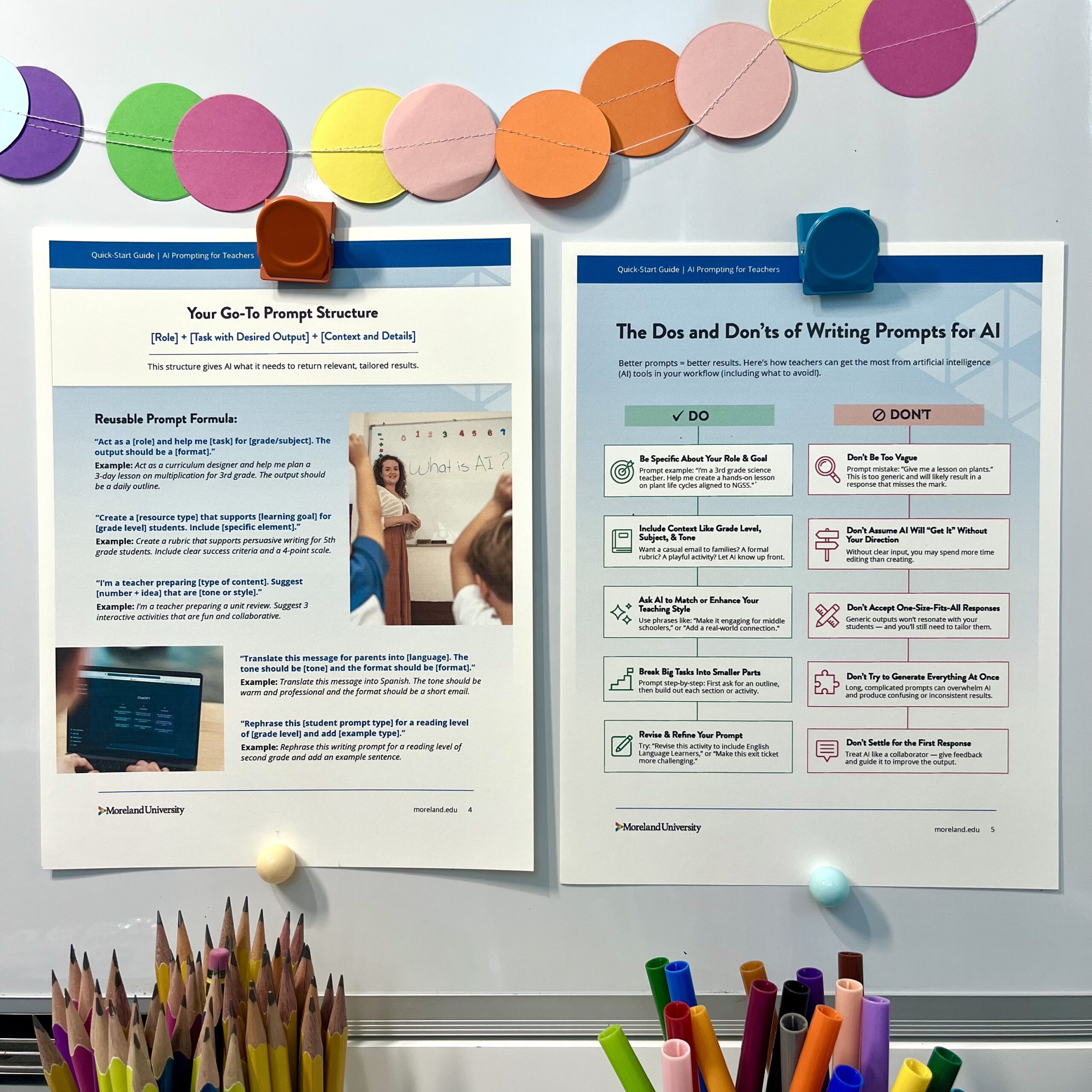 Make AI Work for You With This Free AI Teacher’s Guide Image of two pages of the AI guide for teachers