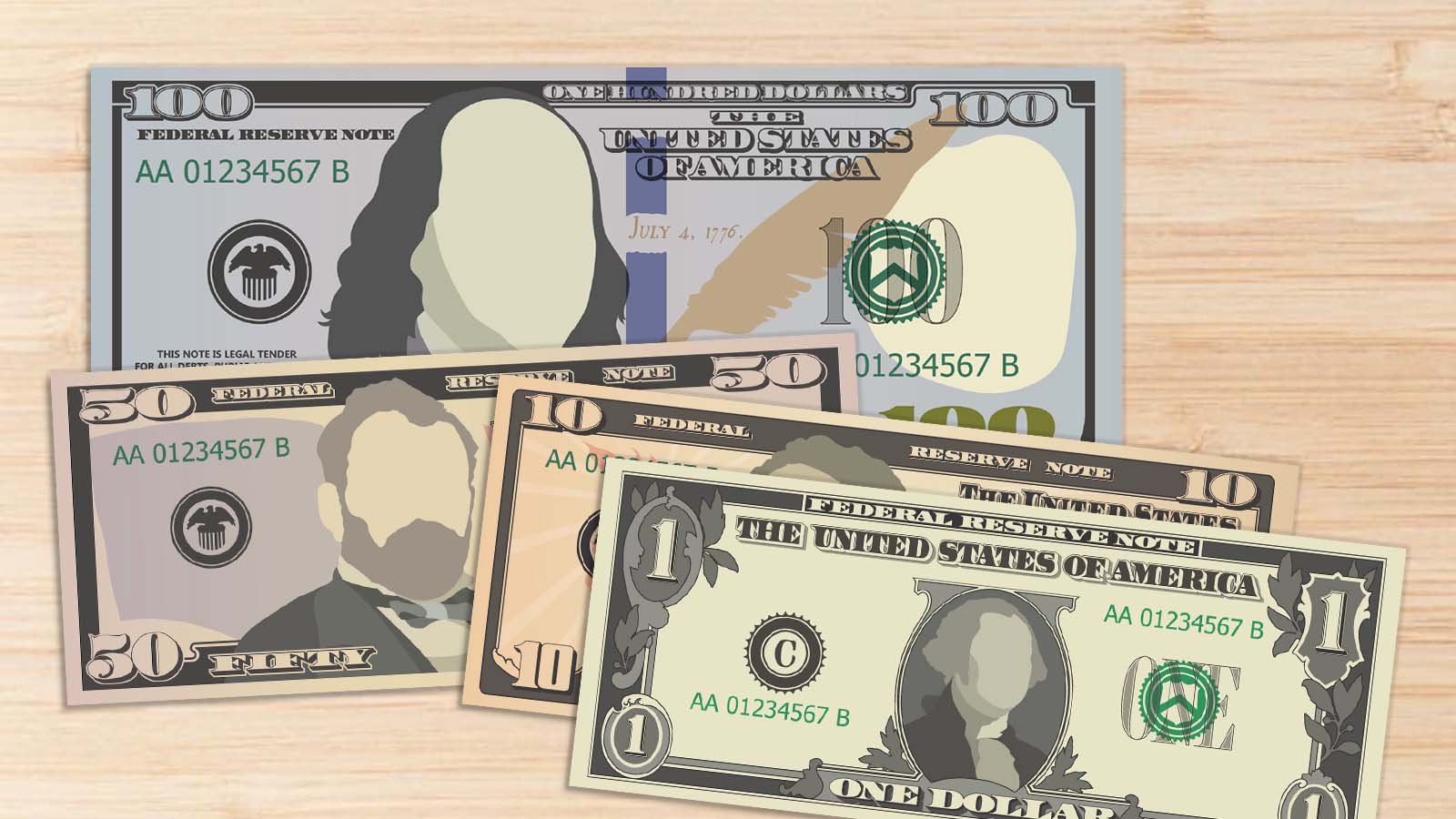 play money in color printable examples