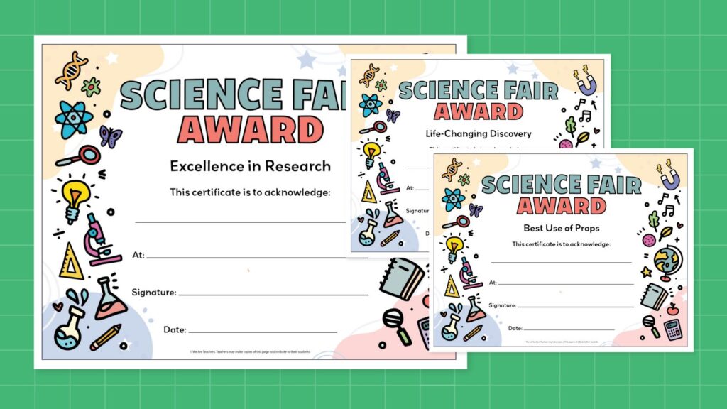 Science Fair Certificates for Kids (Free Printables)