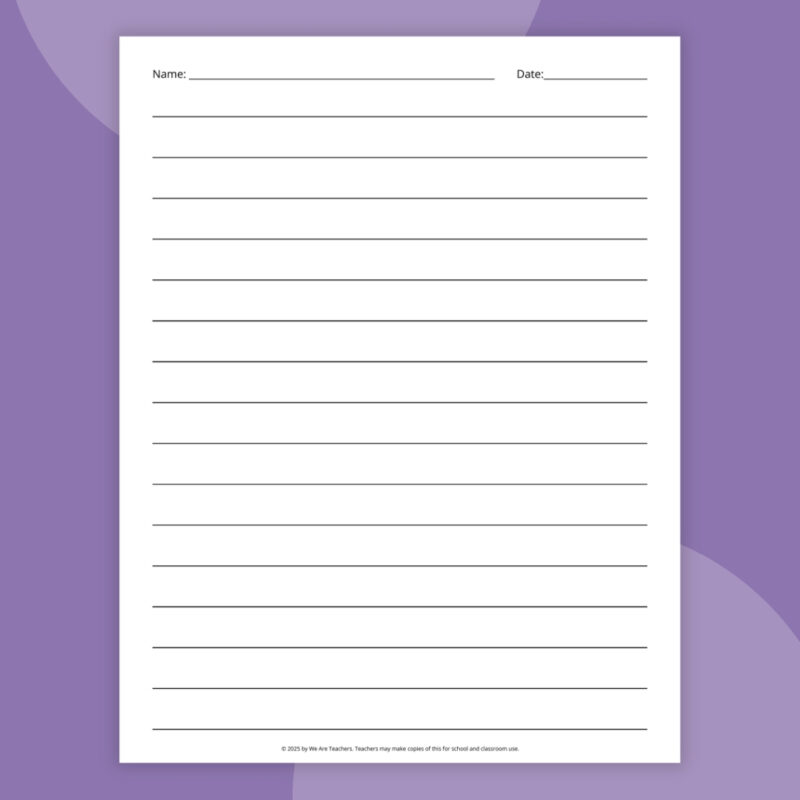 Primary Lines Writing Paper an image of a primary lined paper printable example