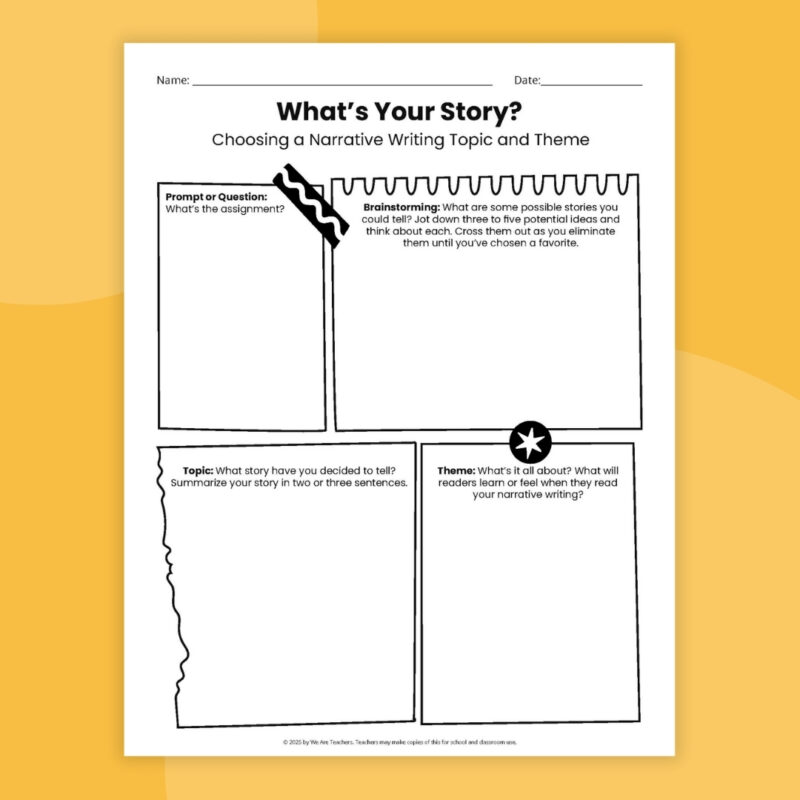 an image of a narrative writing graphic organizer
