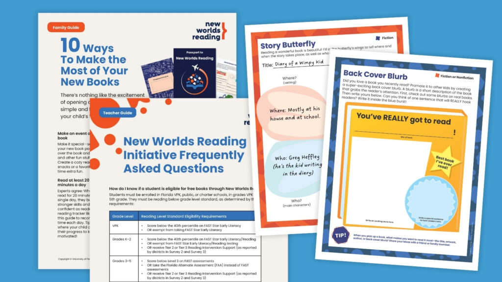 Images from the New Worlds Reading program pamphlet