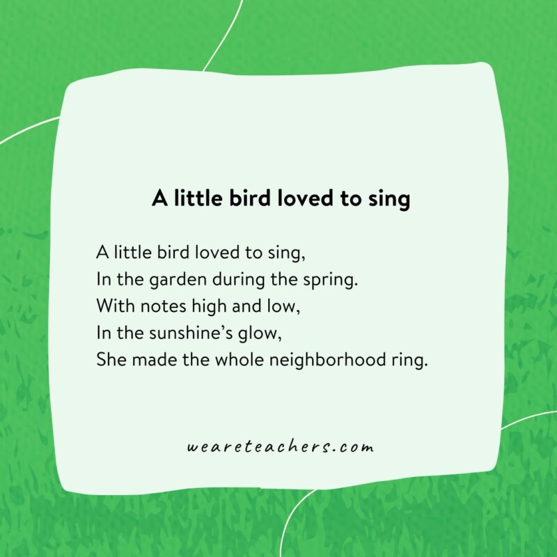 A little bird loved to sing.
