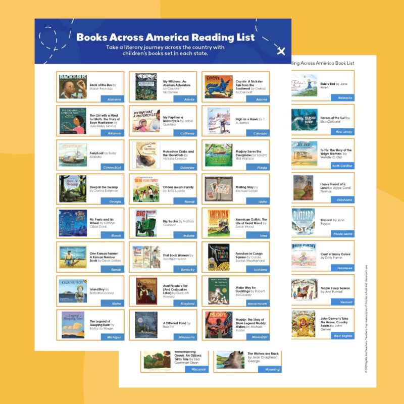 book list with book titles for each state 